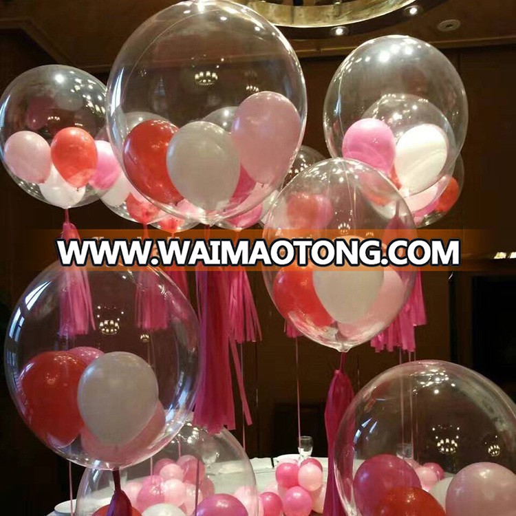 round clear transparent latex confetti balloons for weddings favor party