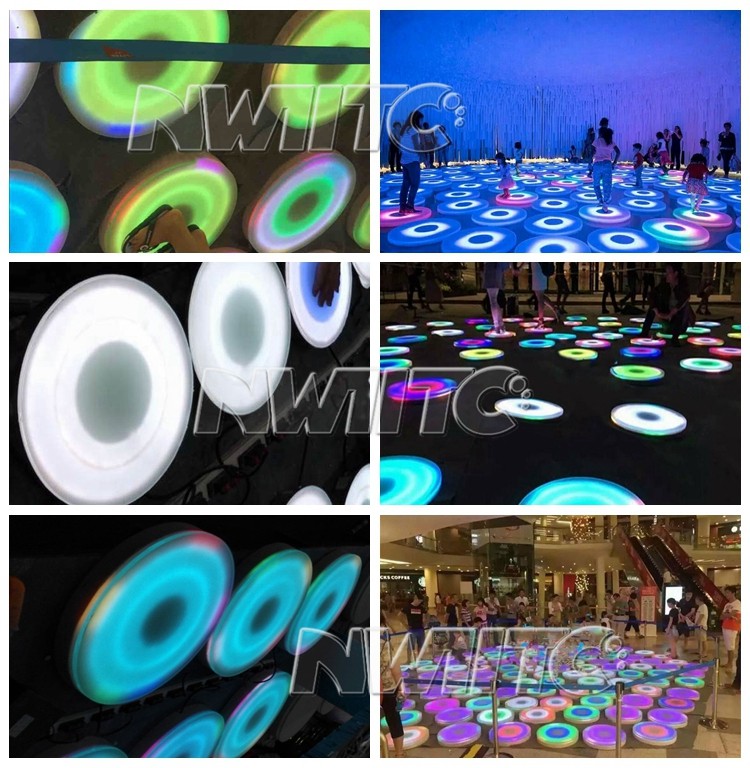 Cheap night club dj round rgb portable led interactive dance floor