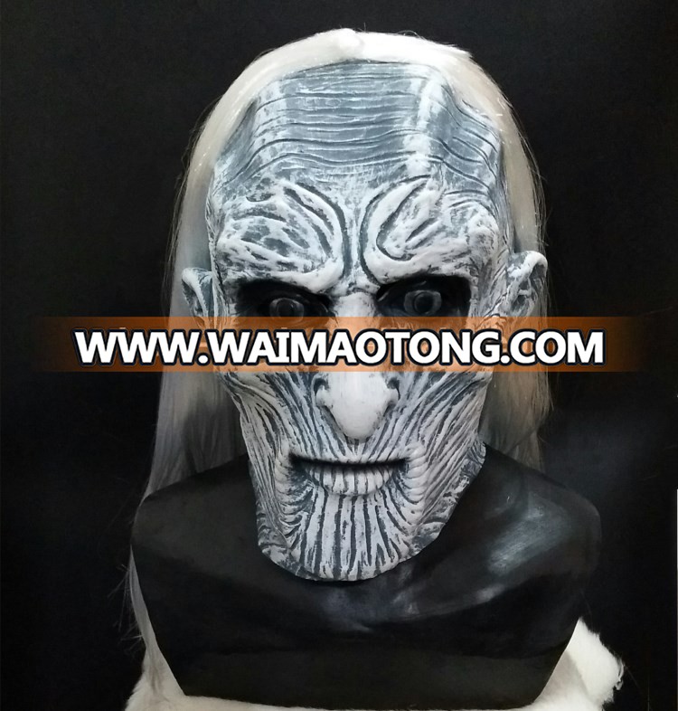 2017 Newest Design Hot Sale Night's King Rubber Mask Game of Thrones White Walker Cosplay High Quality Latex Handmade Mask