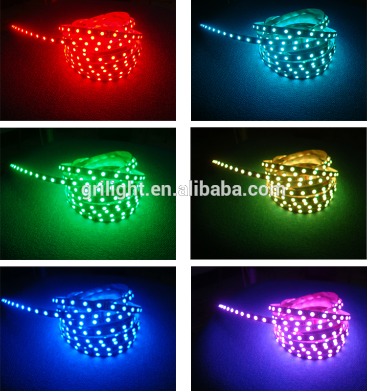 Colorful led strip for SMD5050 rgb dc12v 24v 14.4w per meter flexible waterproof  outdoor led lighting