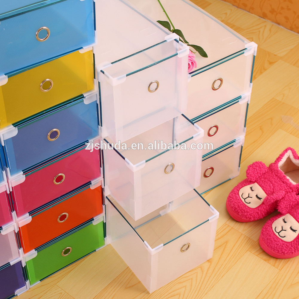 Plastic shoe box/transparent shoe box/clear drawer shoe box for short boot