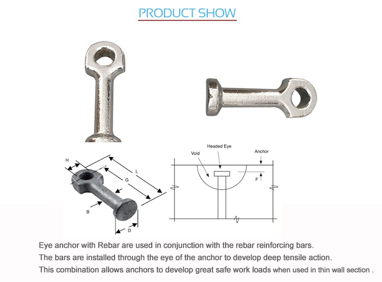 mytext Carbon steel concrete precast wall panel lifting eye anchor for construction