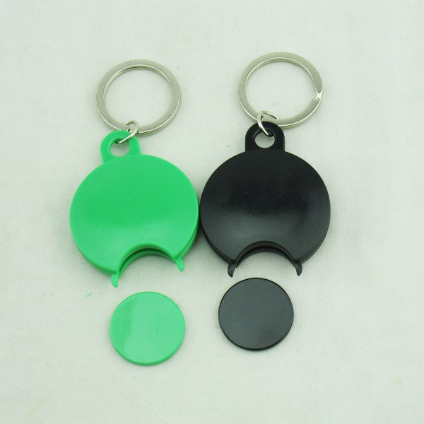 plastic supermarket shopping cart /trolley token coin keyring