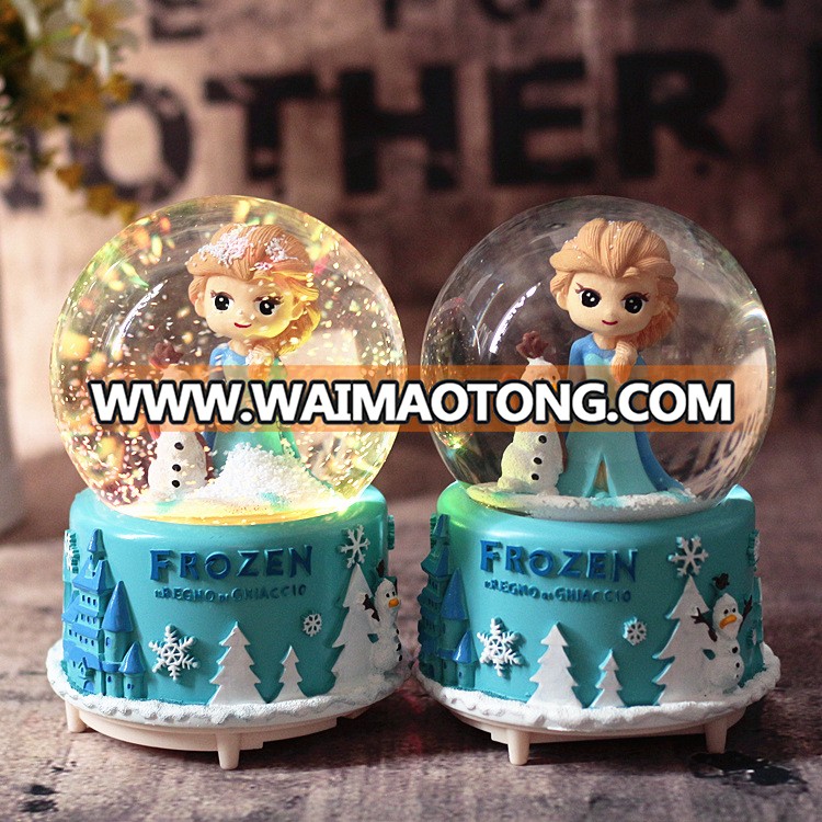 Wholesale rotating crystal polyresin wedding lovers friends snow globe valentines day gifts with Music Box