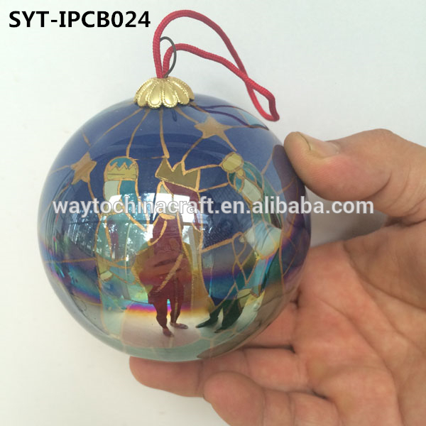 Hand-painted pattern hanging glass decor ornament ball