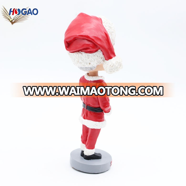 Inge Resin Santa Bobble-Head German Resin Christmas Ornament Gift Box