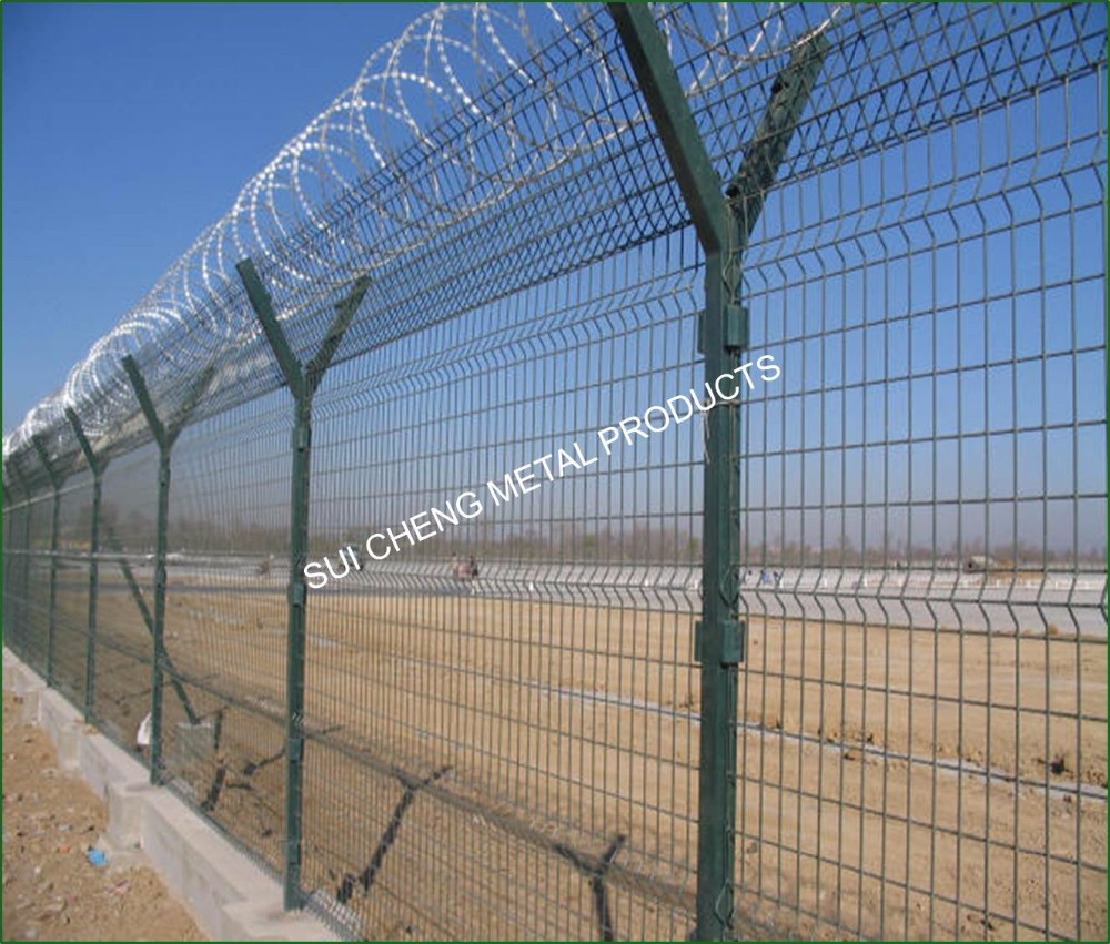 Direct Factory Free Sample 2m by 2.5m High Quality Y post fence, Razor Barbed wire fence, Airport Fence