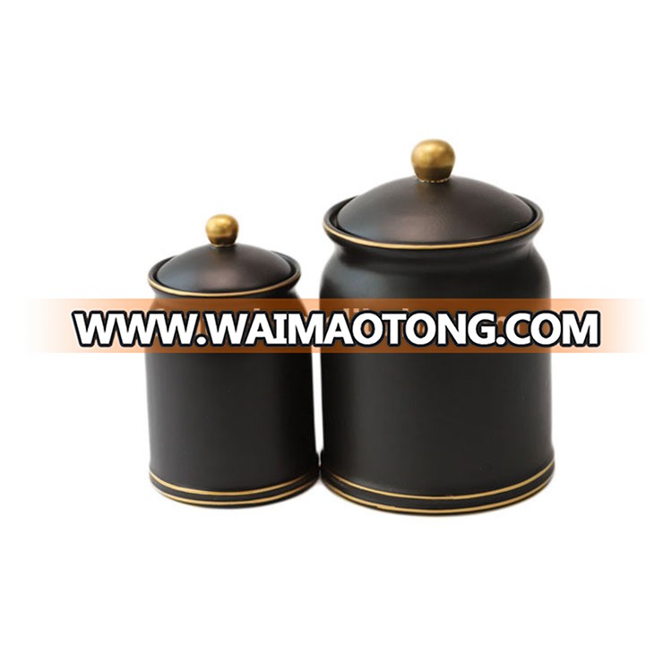 Eco friendly ceramic jar storage food jar with lid wholesale