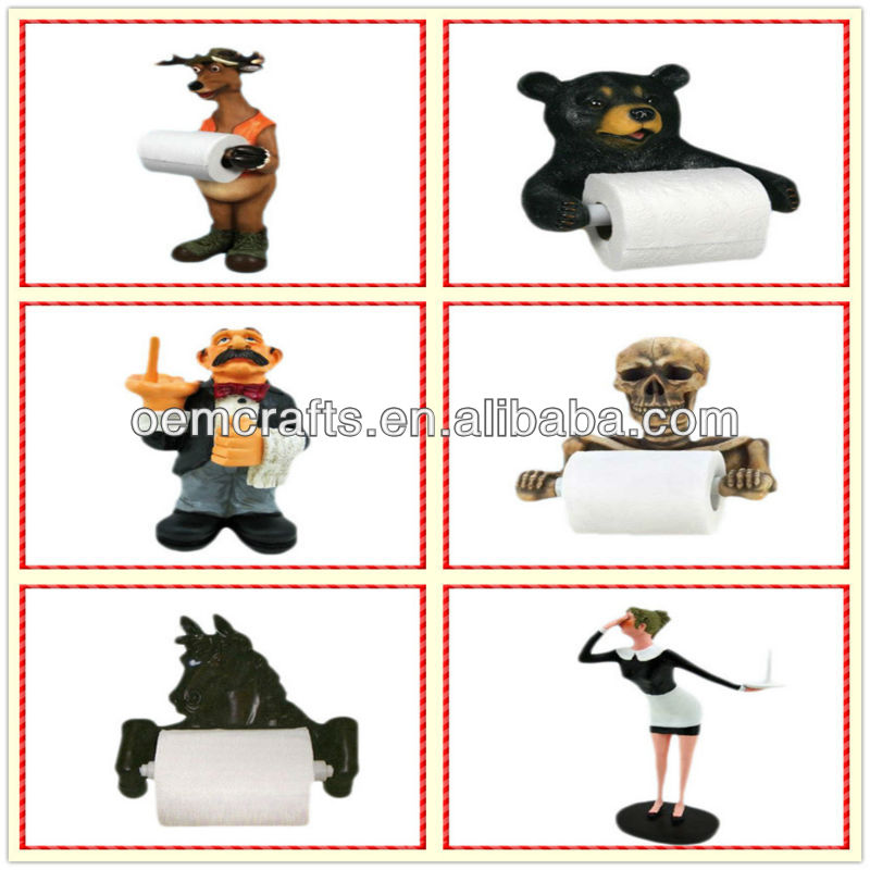 Funny custom dog resin Toilet Paper Roll Holder