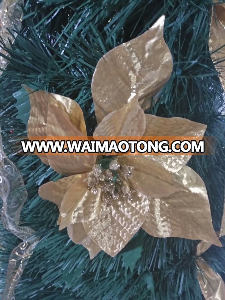 6ft Green Pull Up Poinsettia Christmas Tree