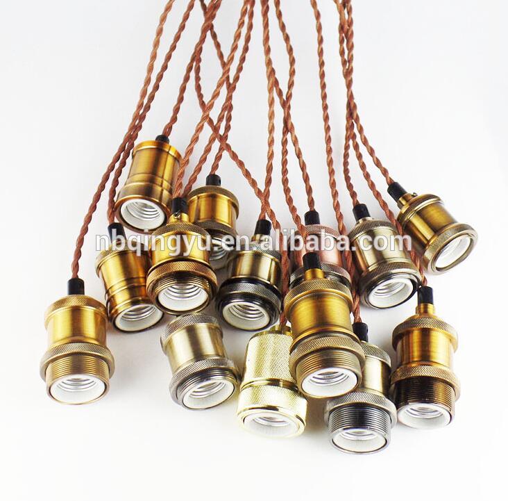 Bulk buy from China lamp holder fittings retro bulb holder E27 for antique bulb brass lamp socket