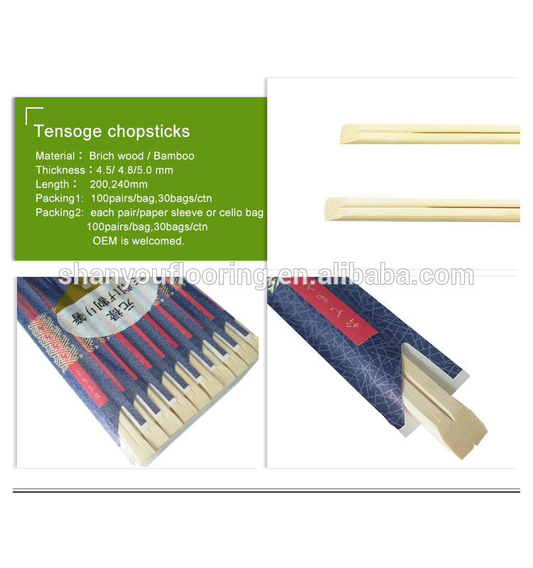 Disposable Natural Round Bamboo Chopsticks with OPP Packing