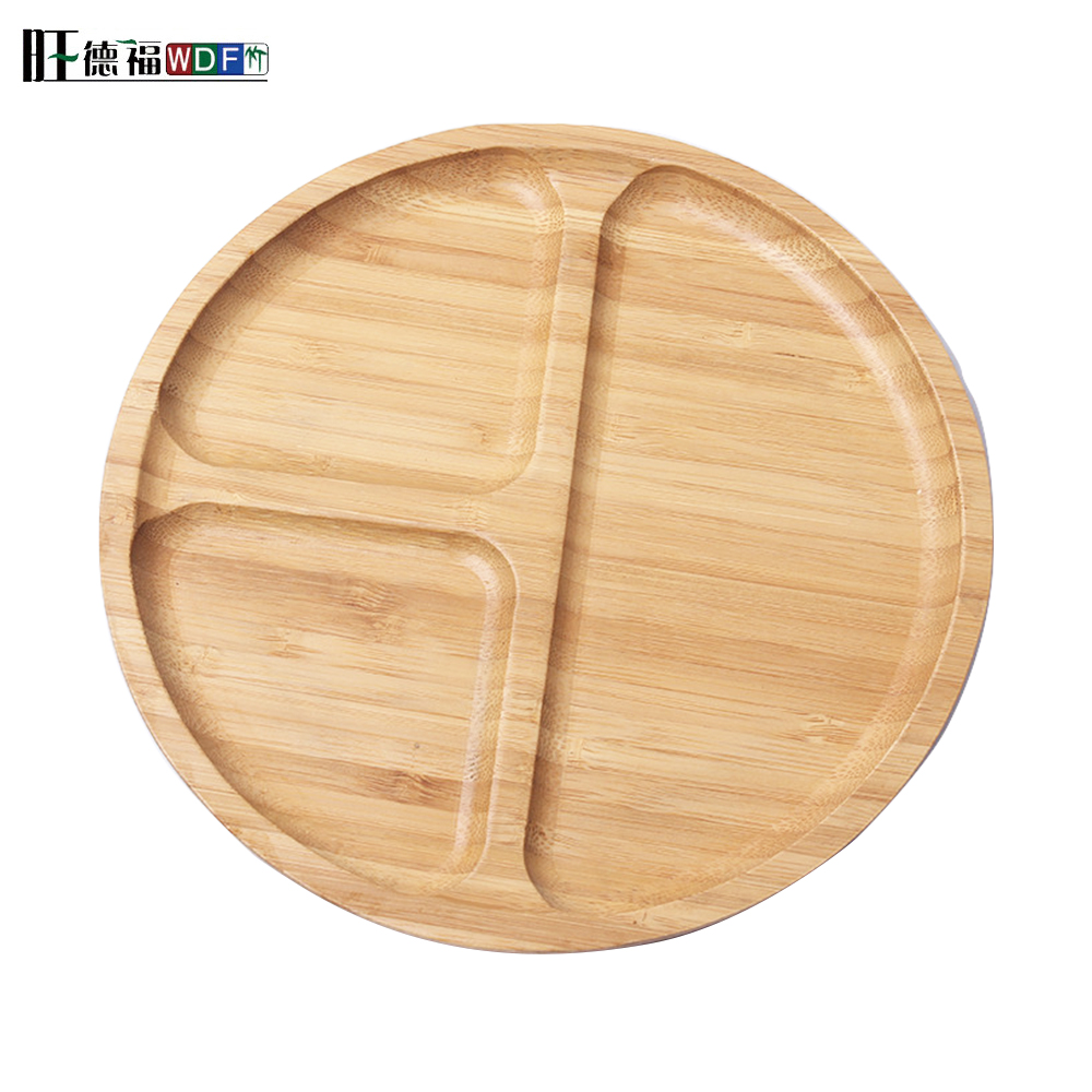 cheap food safe standard round bamboo tray with MDF bottom for nuts