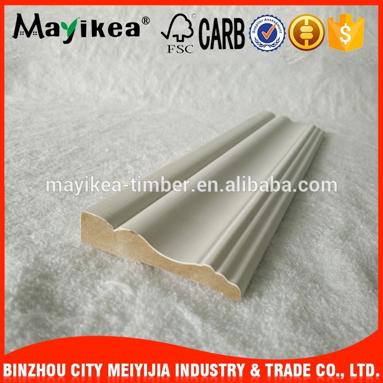 Home decorative skirting moulding waterproof veneer wrapped mouldings mdf skirting