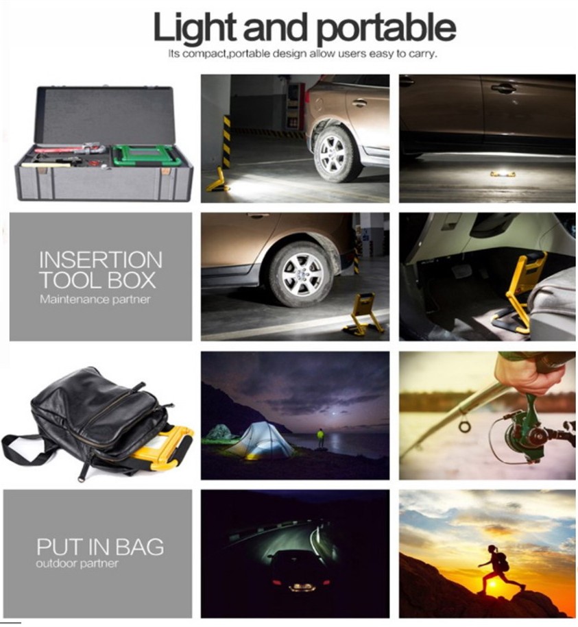 Professional factory supply foldable portable rechargeable work led flood light