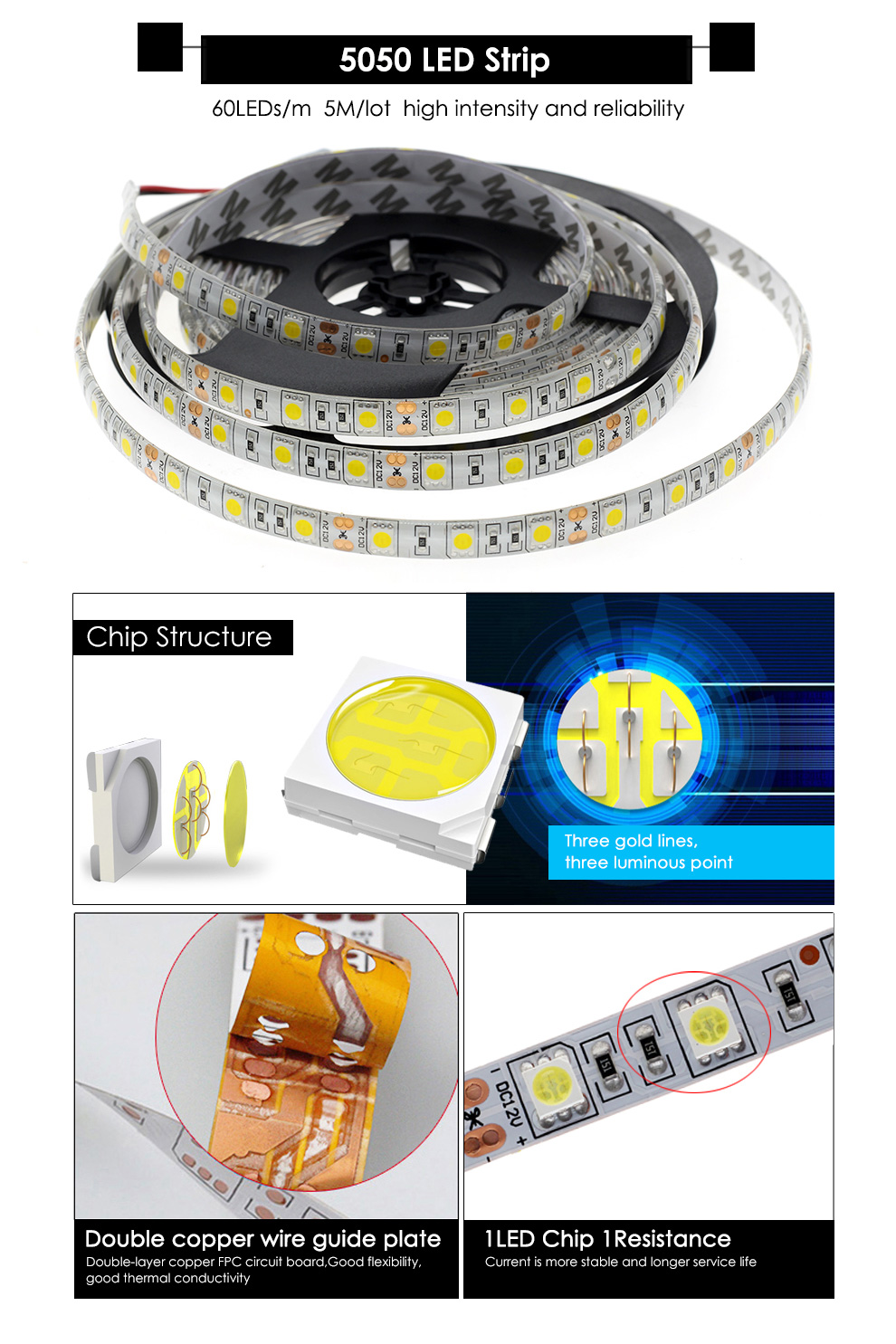 CE RoHs approval LED rgb strip lights double PCB 5050 RGB Waterproof LED Strips