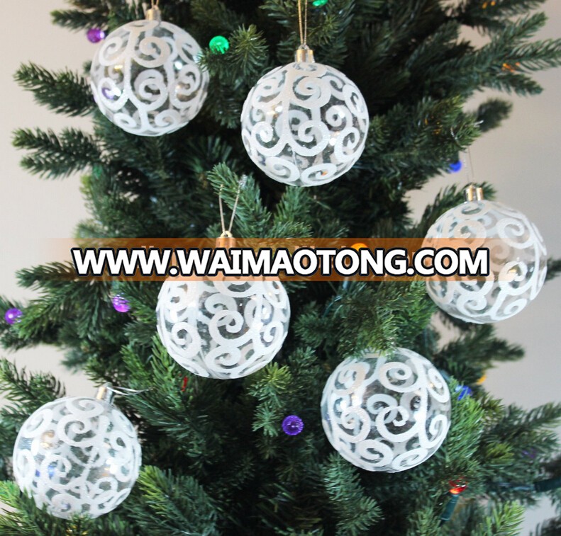 Hand Painted Christmas Ball  Plastic Xmas Ball Hanging Holiday Wedding Party Decoration