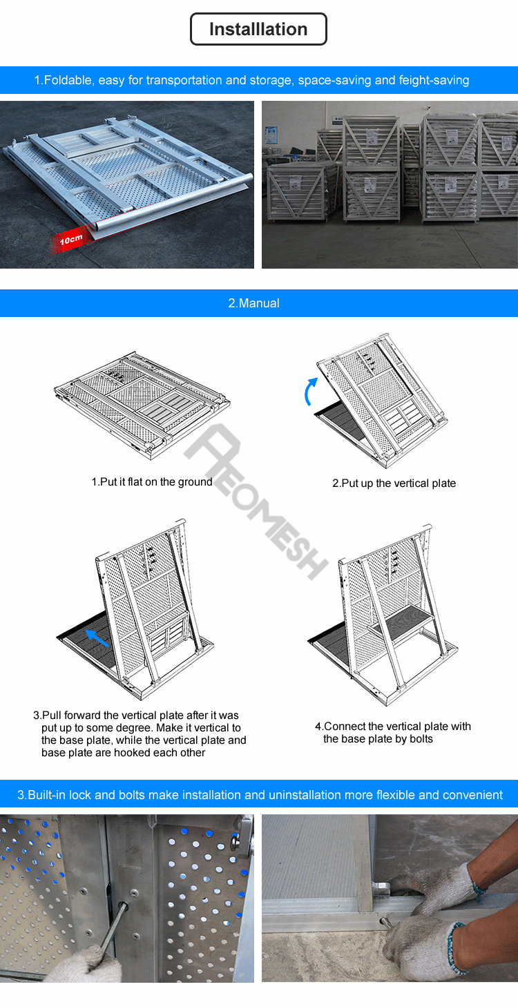 AEOMESH Aluminum Mojo Bariyer Sahne Onu Guvenlik Bariyeri Stage Front of Security Barrier