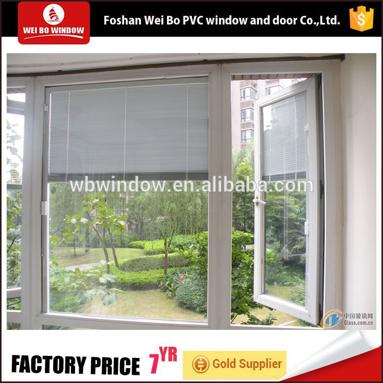 Elegant pvc/upvc/ vinyl insulated shutter windows for sunshade