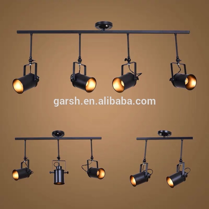 Shop Decoration Industrial Iron Ceiling Lamp Retro Loft Track Lighting