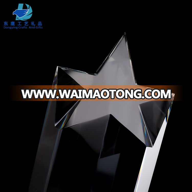 China cheap K9 quality crystal trophy awards with star