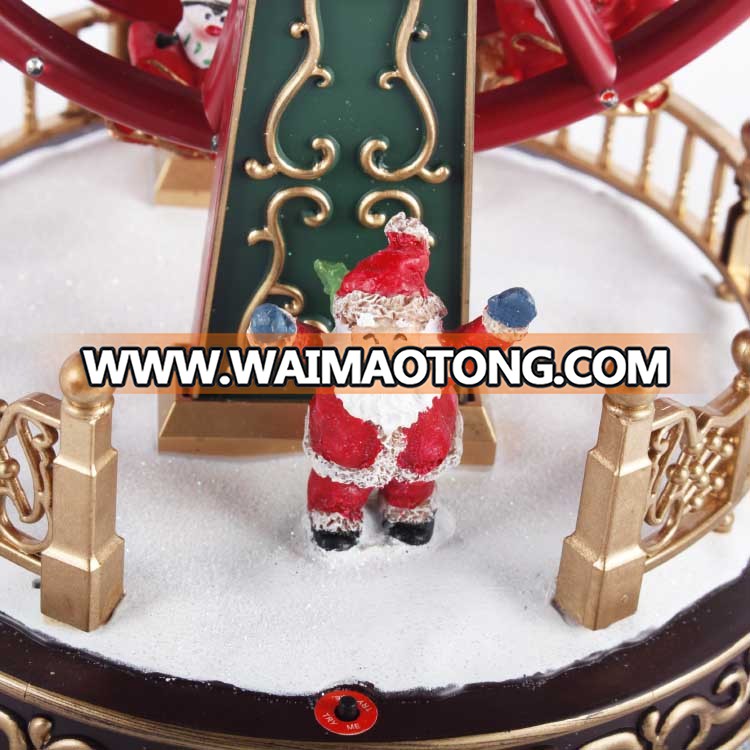 Wholesale natal 2019 plastic craft led animated ferris wheel music box