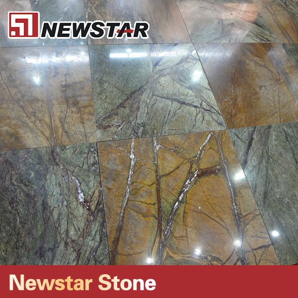 Polished Indian forest rain brown marble