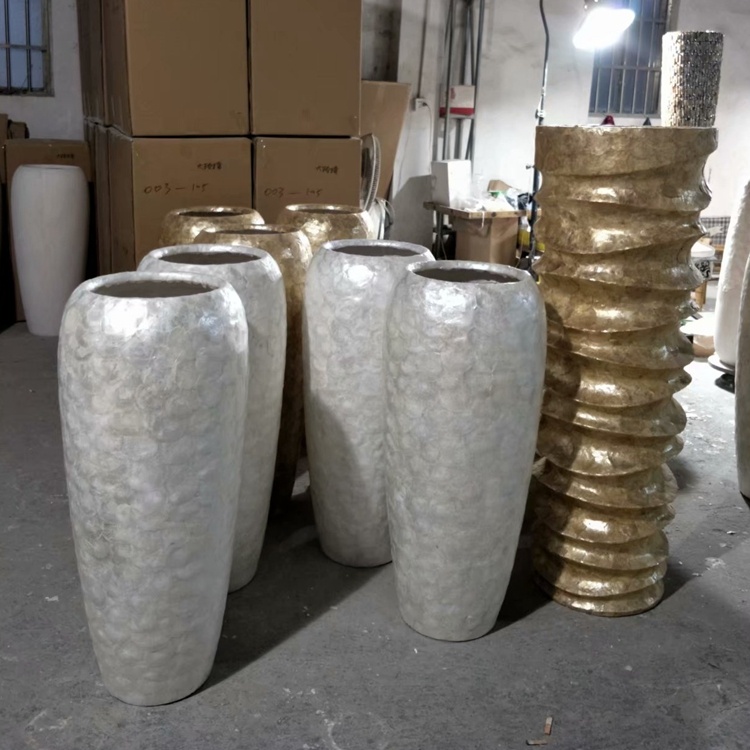 wholesale Magnesia material Large  Vase standing  FRP for Restaurant Decor vase