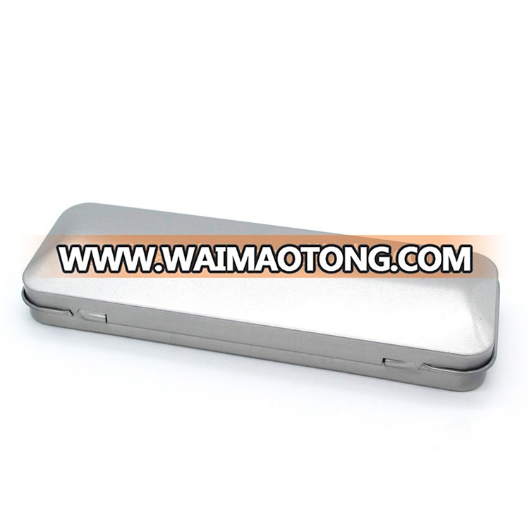 2014 HOT SALE tin pencil box, tin pencil case with metal silver finish