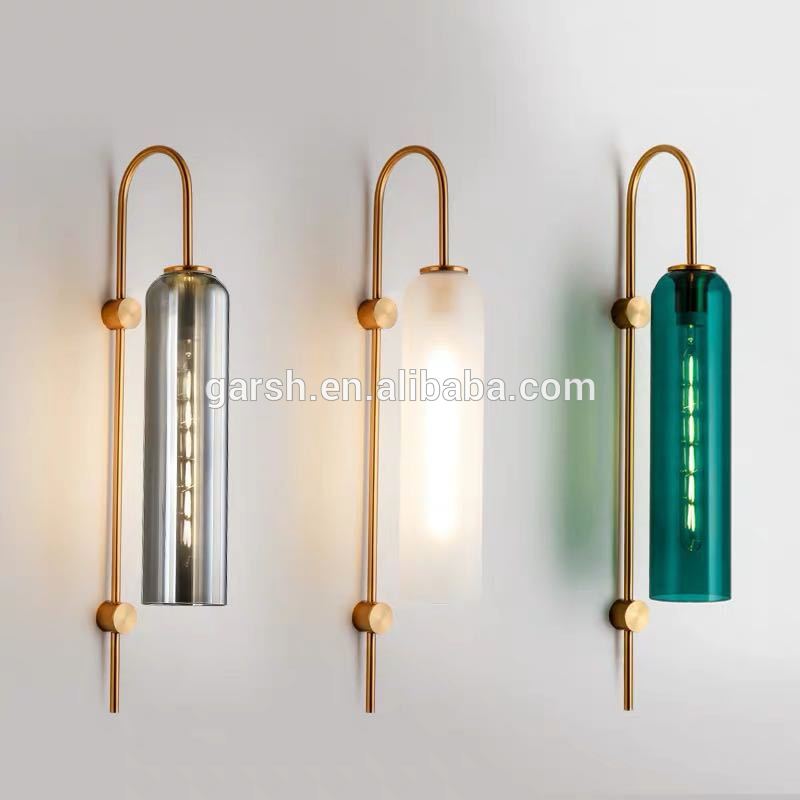 Contemporary Long Arm Glass Bedroom Mounted Light Wall Lamp For Home