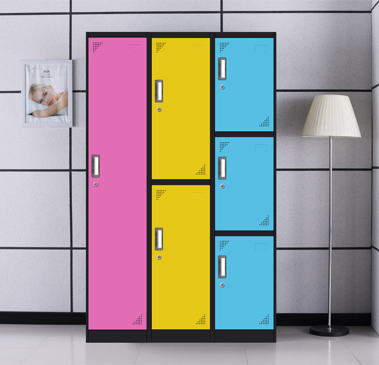 Hot sale 4 door compartment steel locker 4 tier hanging clothes staff storage locker wardrobe