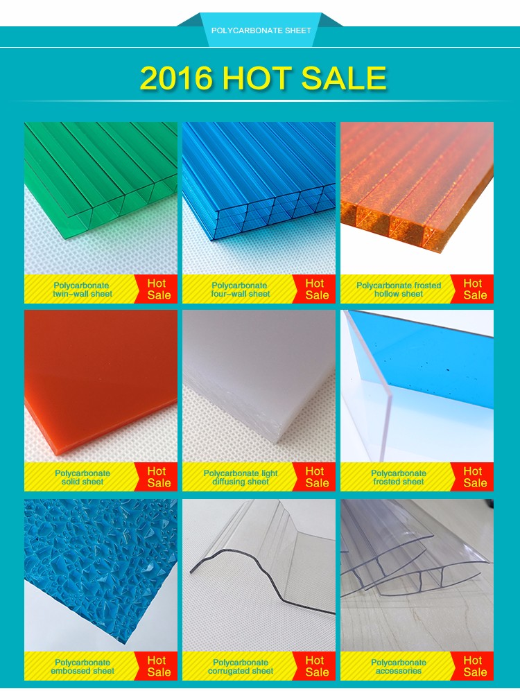 trade assurance servise Factory Hollow PC Sheet Polycarbonate four Wall Sheet PC sun board sheet