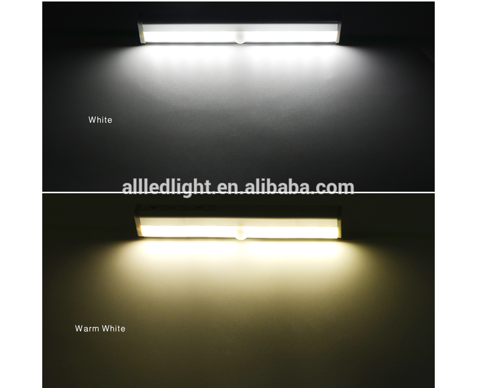 PIR Motion Sensor LED Under Cabinet Light Auto On/Off 10 LEDs for Kitchen Bedroom Armario Closet Wardrobe Night Light