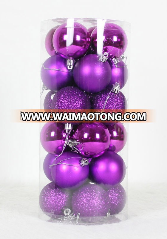 Purple hollow clear Plastic Christmas Ball Craft Gift Balls Sphere