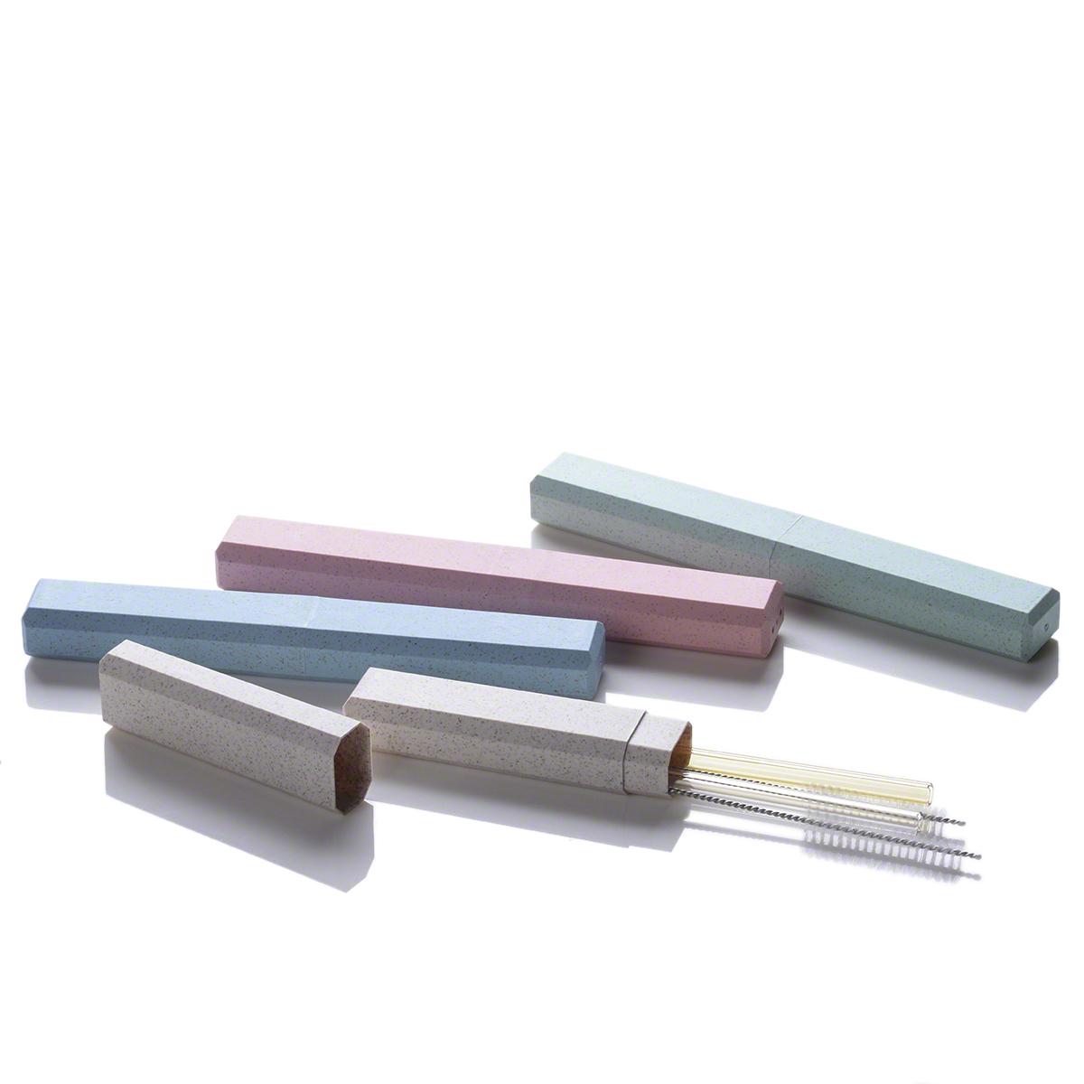 High Borosilicate Glass Straws with Cleaning Brush in Portable Case