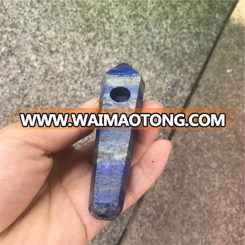 High quality natural lapis lazuli quartz tobacco stone pipe crystal smoking pipe for sale