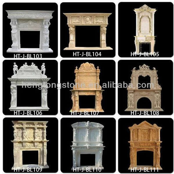 Quyang Factory Marble Fireplace Mantel Sculpture For sale