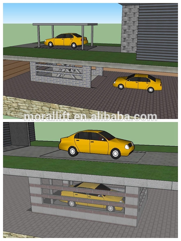 Hydraulic car park lift for garage