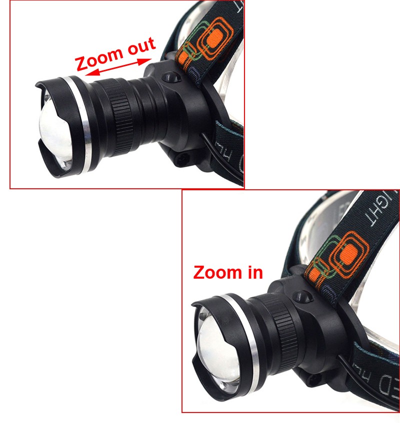 Factory wholesale high quality strong function camping flash light rechargeable 18650 battery headlamp with charger