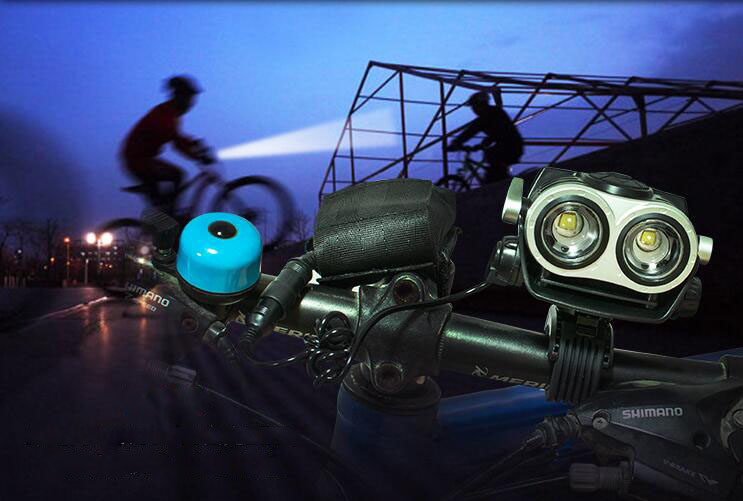 High-power LED rechargeable double-headed headlights T6 outdoor riding light