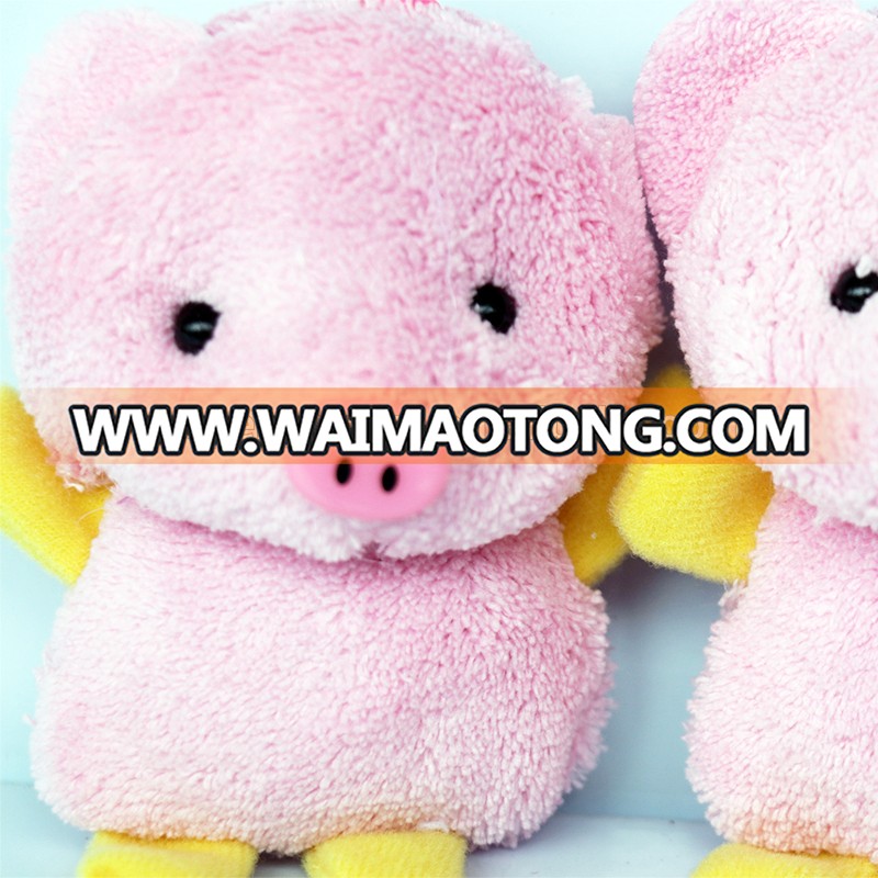 wholesale custom mini plush stuffed pink pig soft toy key chain