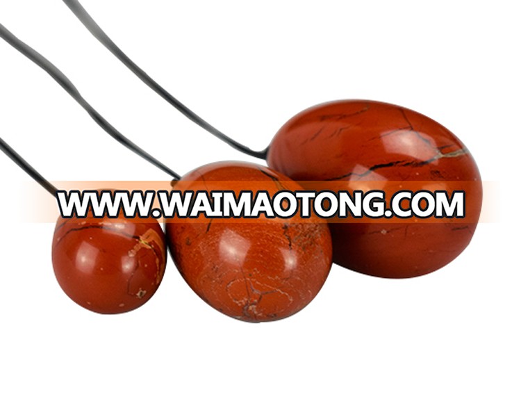 wholesale (3 pieces/set) drilled Red Jasper yoni eggs sex toy, crystal stone yoni eggs for women vaginal exercise set toy