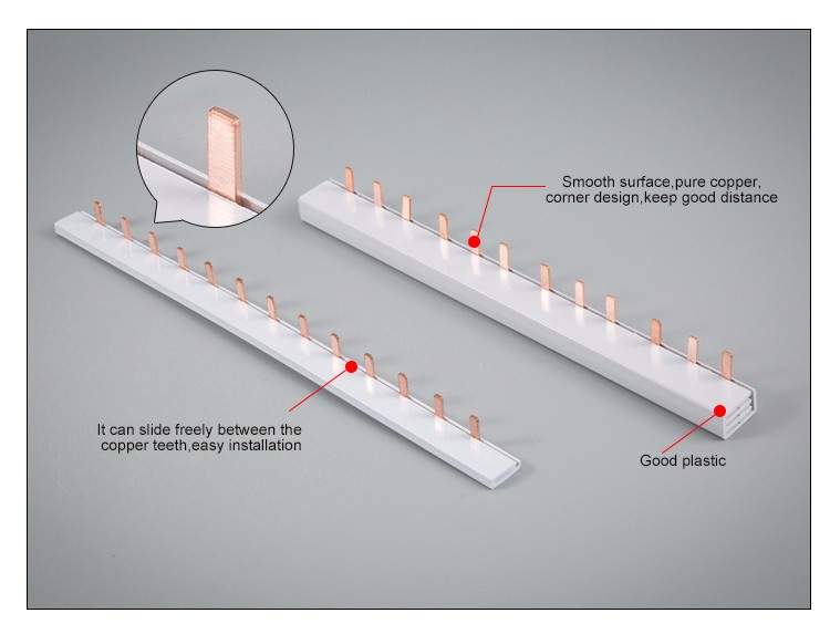 Haitai Low Price P3P+N U Type Pin Type Fork Type 1 Meter Copper Busbar