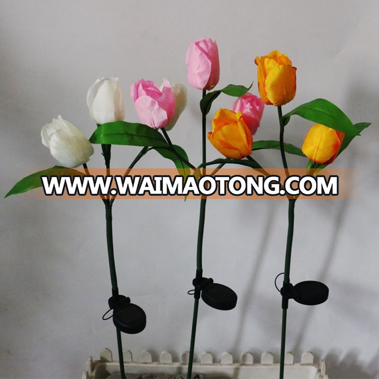 OEM supplier colorful color changing garden lamp decoration stake LED solar flower light