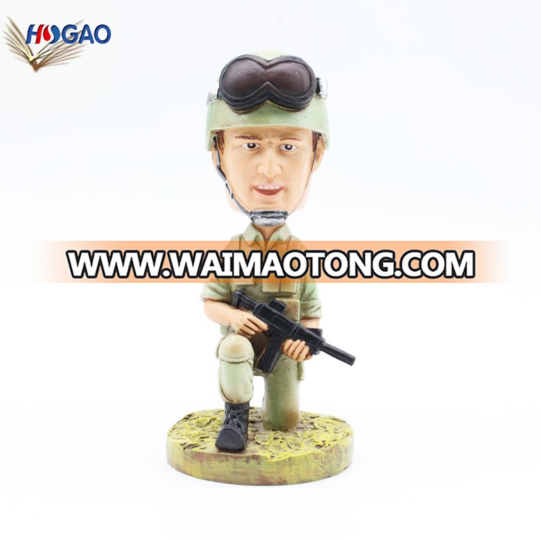 Custom new design solider figurine resin bobble head for home decoration