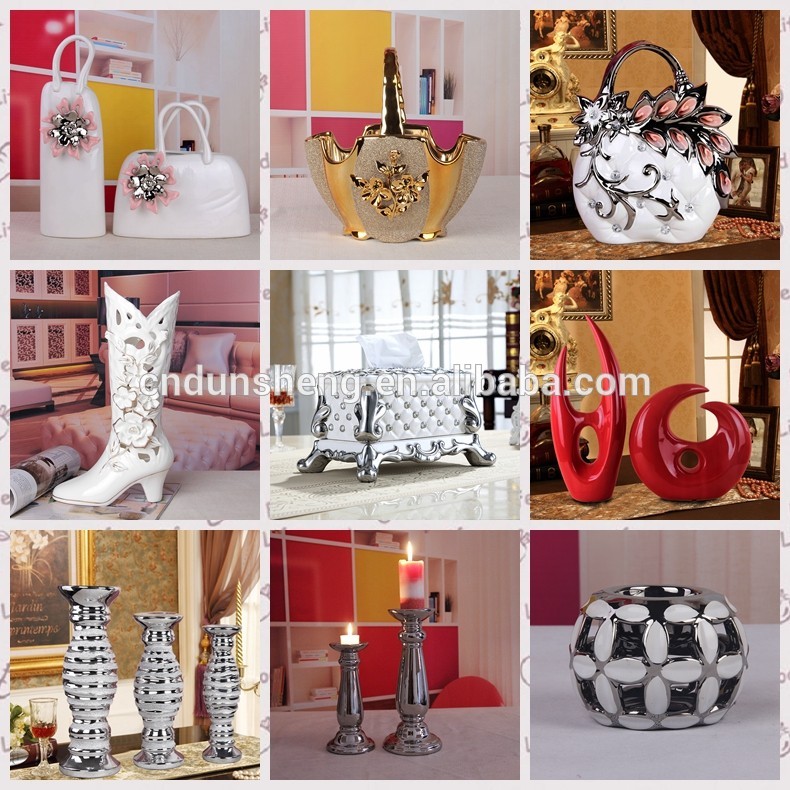 wholesale Contemporary home metallic ceramic sculpture decoration ,silver abstract sculpture