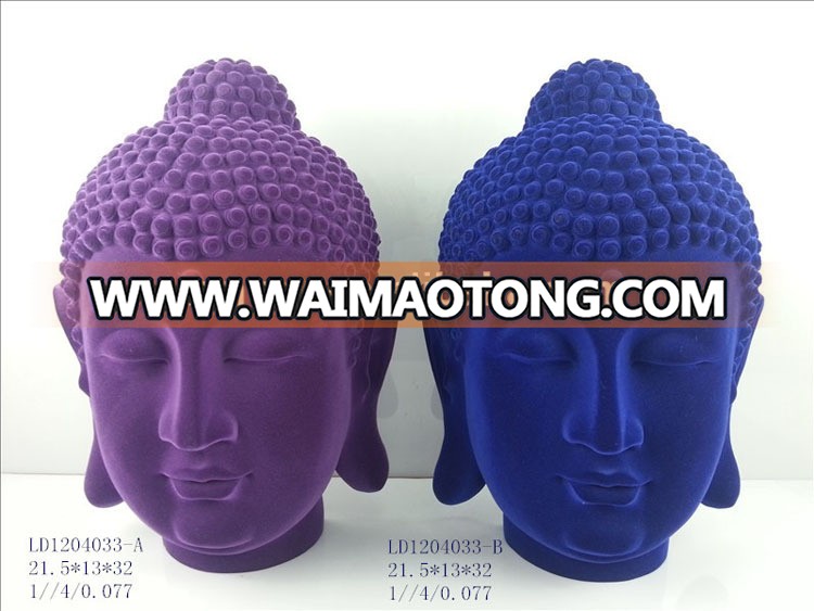 Indoor decors polyresin purple flocked baby buddha statue