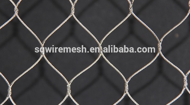 stainless steel wire rope ferrule mesh/safety webnet balustrade for anti-hill mesh, aviary mesh,zoo fencing