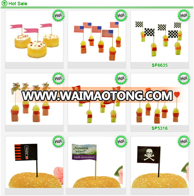 cookie food printing decoration custom flag toothpick