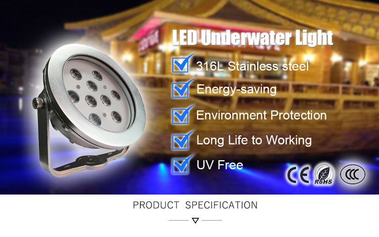 IP68 316SS RGB 27W underwater LED lights